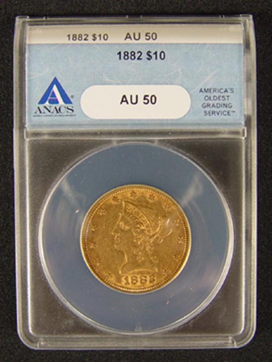 Appraisal: Liberty Gold Coin ANACS certified and graded AU