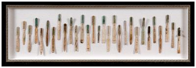 Appraisal: Framed collection bone toothbrushes British recovered from the Thames River