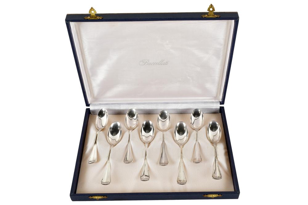 Appraisal: BUCCELLATI SET OF EIGHT STERLING DEMITASSE SPOONSeach marked Buccellati Sterling