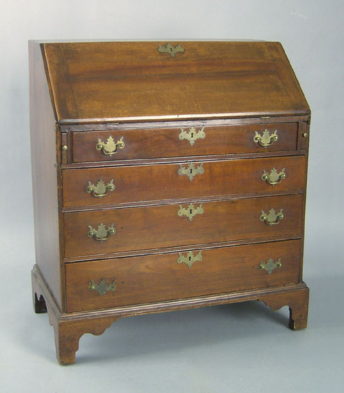 Appraisal: New England Queen Anne mahogany desk ca with a fall