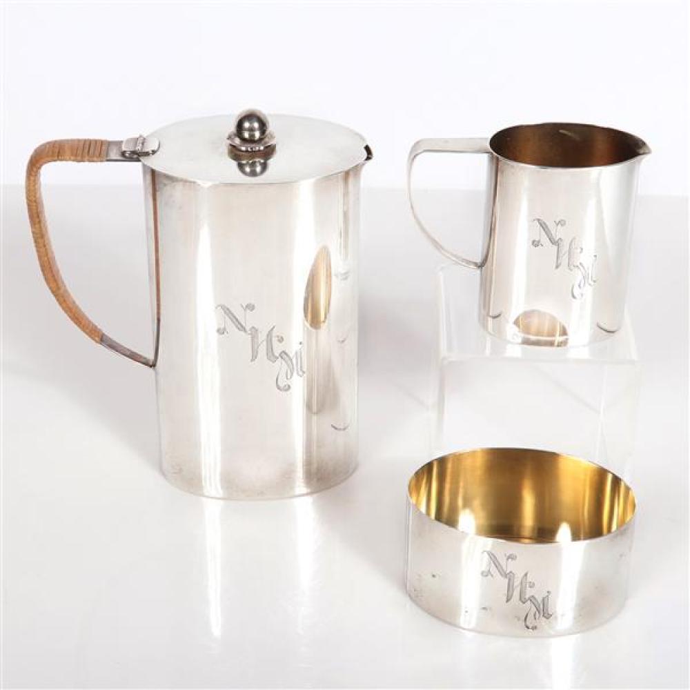 Appraisal: ALLAN ADLER CALIFORNIA MID-CENTURY MODERN STERLING SILVER COFFEE SERVICE Allan