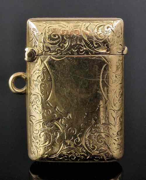 Appraisal: An Edwardian ct gold vesta case with floral and foliate