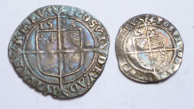 Appraisal: ELIZABETH I SIXPENCE dated fine together with a threepence dated