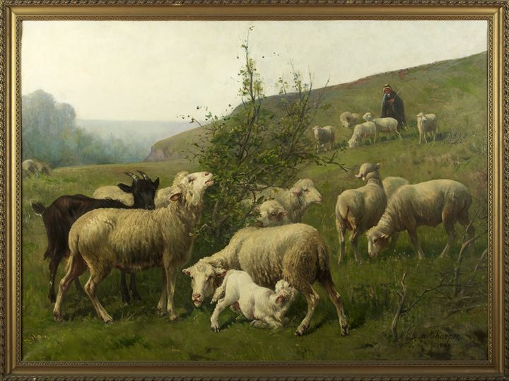 Appraisal: Albert Charpin French - Return of the Flock oil on