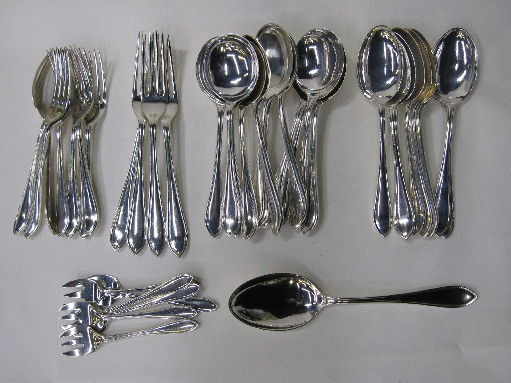 Appraisal: Part silver cutlery set comprising twelve soup spoons four dinner