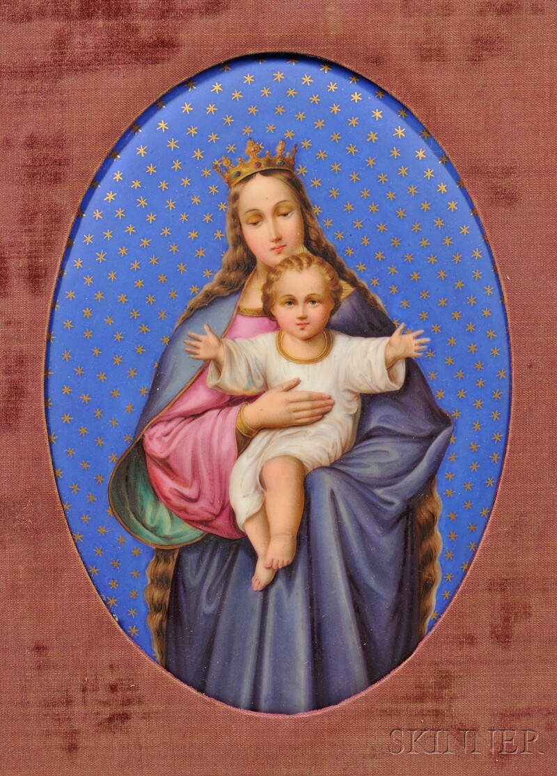 Appraisal: KPM Porcelain Plaque of the Virgin Mother and Christ Child