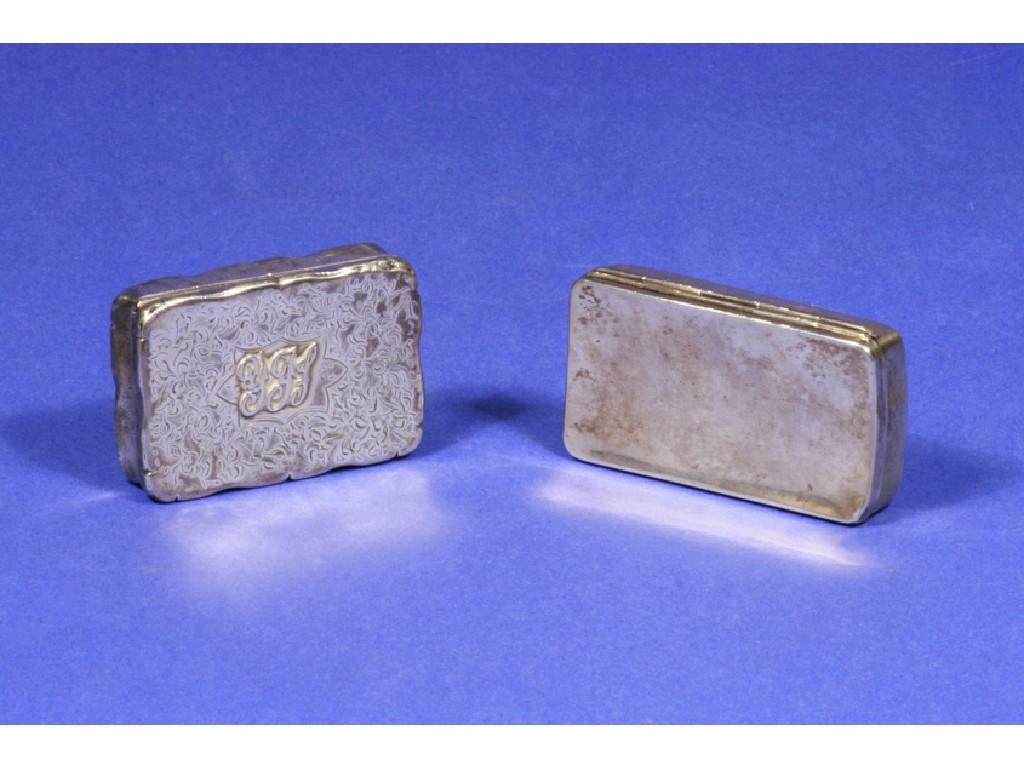 Appraisal: A SNUFF BOX of curved rectangular form by Elkington Co