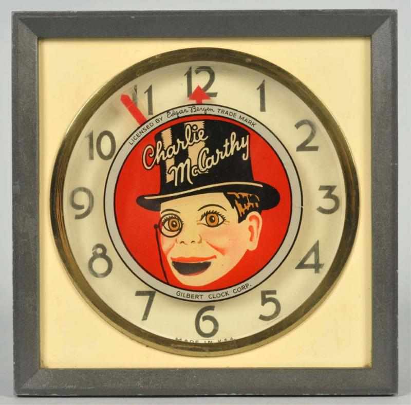 Appraisal: Scarce Charlie McCarthy Gilbert Alarm Clock Marked Licensed by Edgar