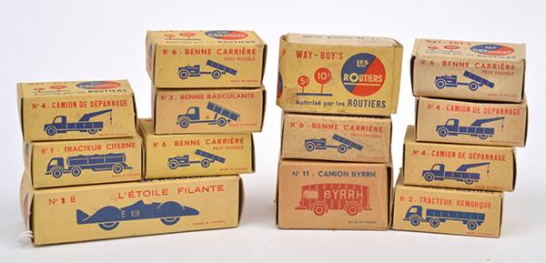 Appraisal: EXTREMELY RARE THIRTEEN WAY-BOY'S LES ROUTIERS MODELS INCLUDING NO TRACTEUR