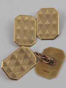 Appraisal: A pair of ct gold cufflinks Birmingham