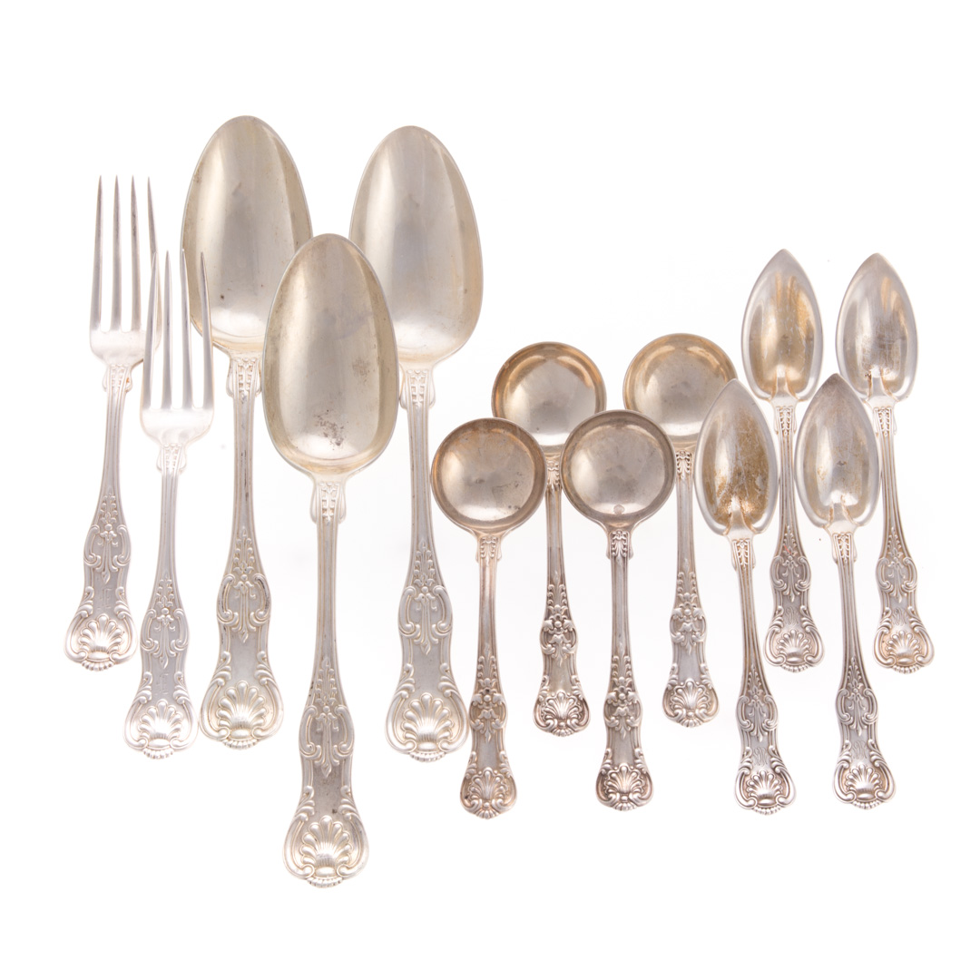 Appraisal: American sterling flatware in the King pattern pieces including serving