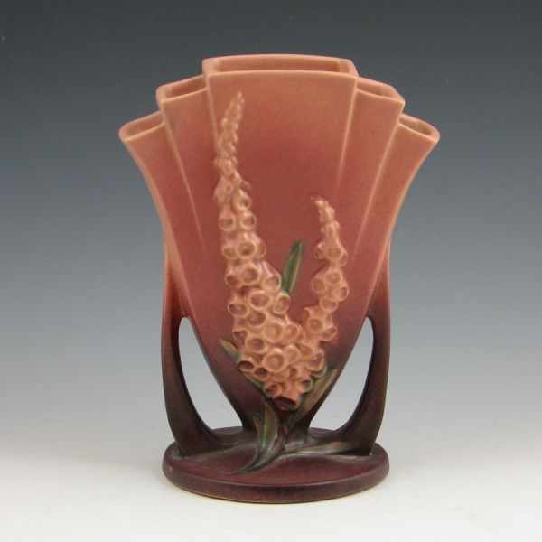 Appraisal: Roseville Foxglove vase in pink and mauve Marked Roseville USA