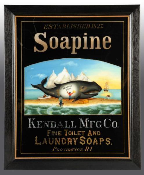 Appraisal: Soapine Laundry Soaps Sign Description Circa s Reverse paint on