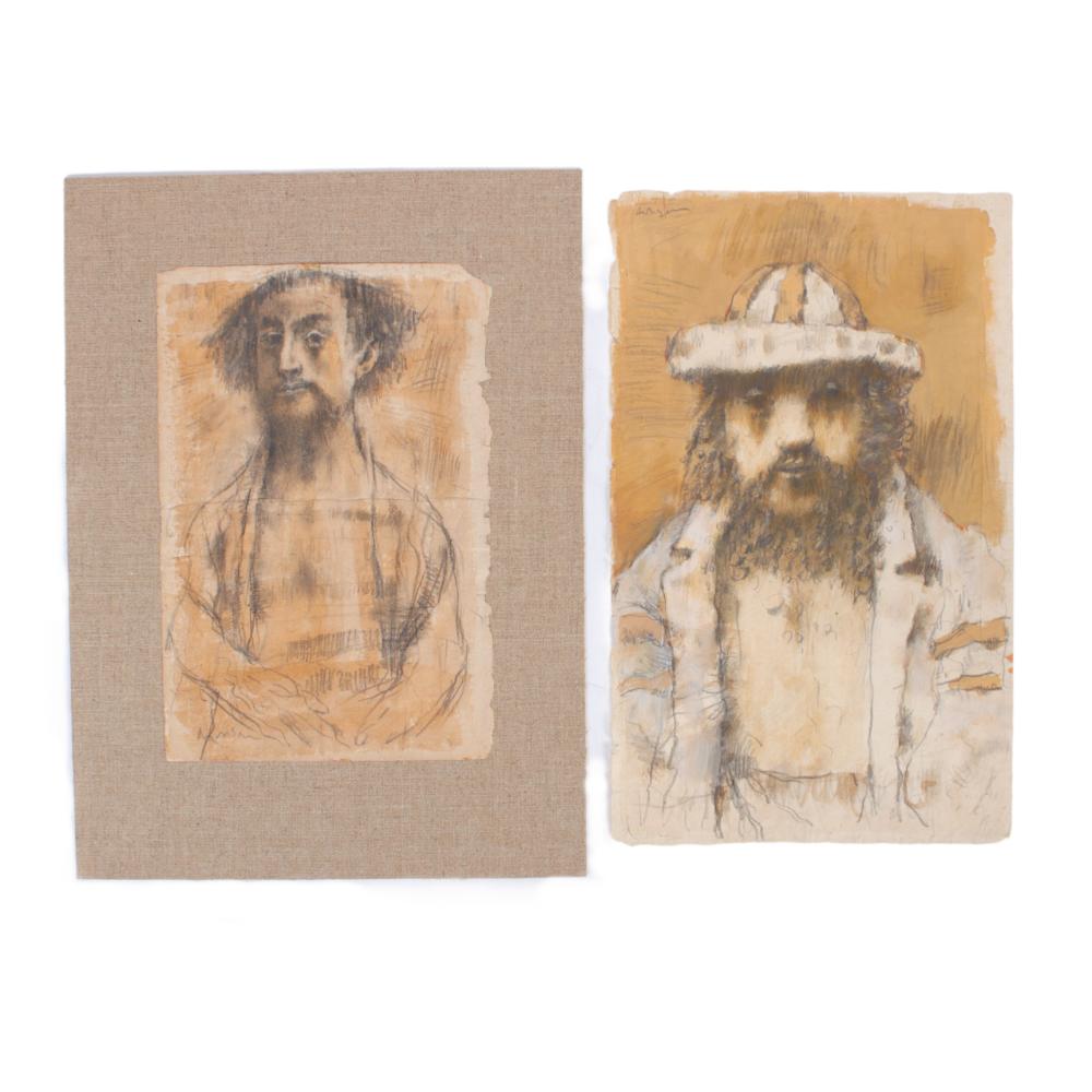 Appraisal: David Aronson Massachusetts New York - Two portraits Bearded Chasid