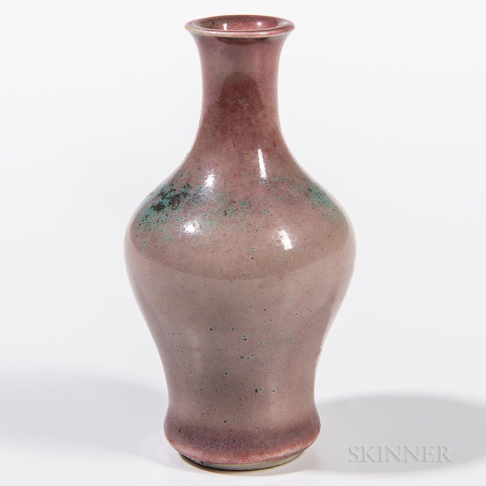 Appraisal: Miniature Peachbloom-glazed Vase Miniature Peachbloom-glazed Vase China th th century