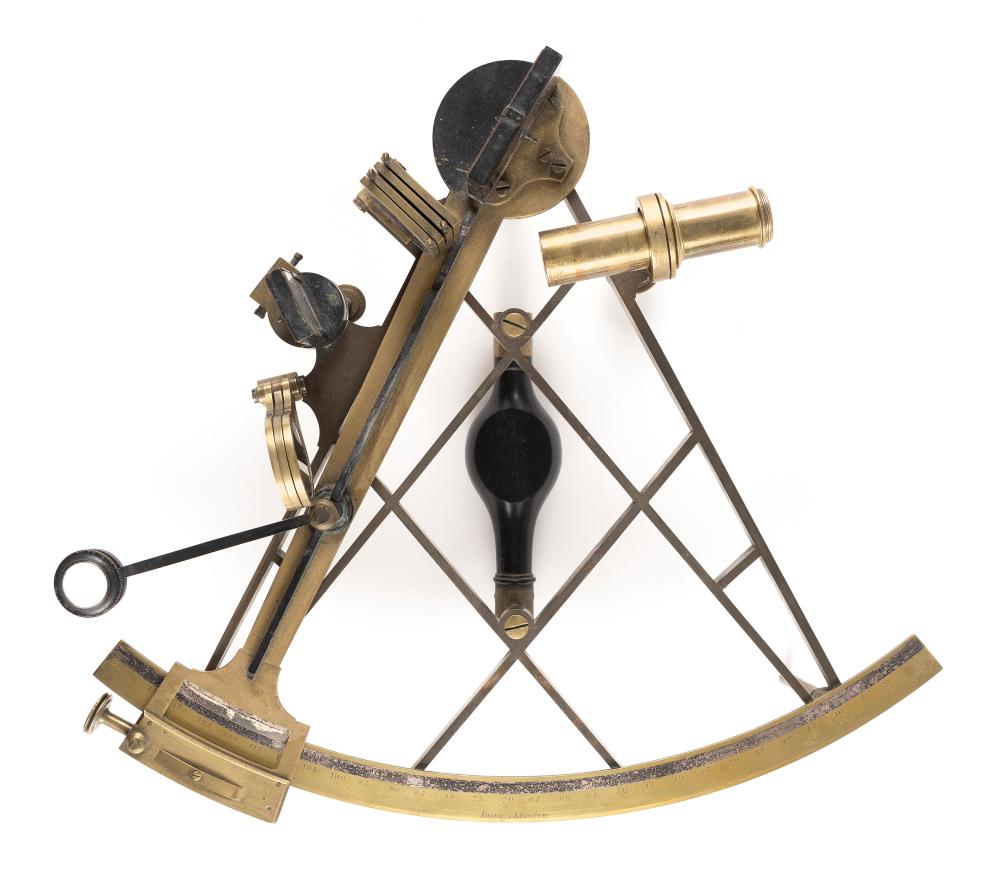 Appraisal: BRASS SKELETONIZED SEXTANT TH CENTURY LENGTH BRASS SKELETONIZED SEXTANT th