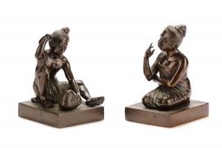 Appraisal: Collection of Burmese Bronze Figural Sculptures Burmese early th century