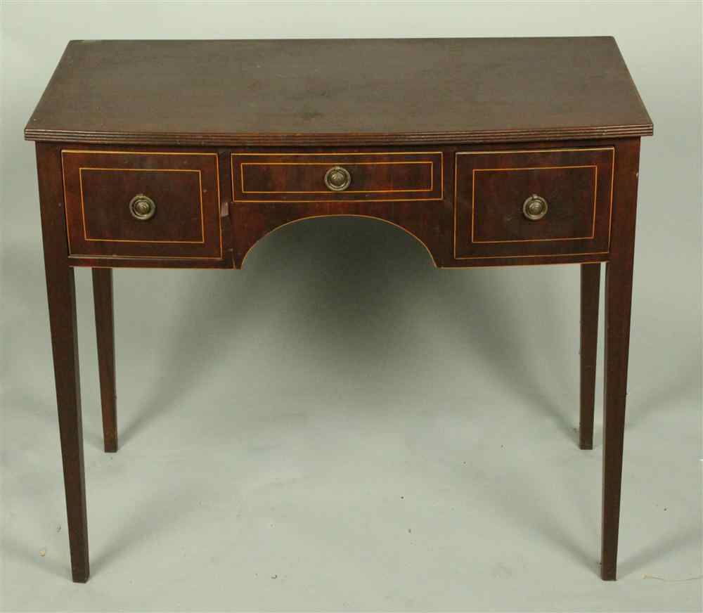 Appraisal: REGENCY STRING INLAID MAHOGANY SMALL SERVER OR DRESSING TABLE having