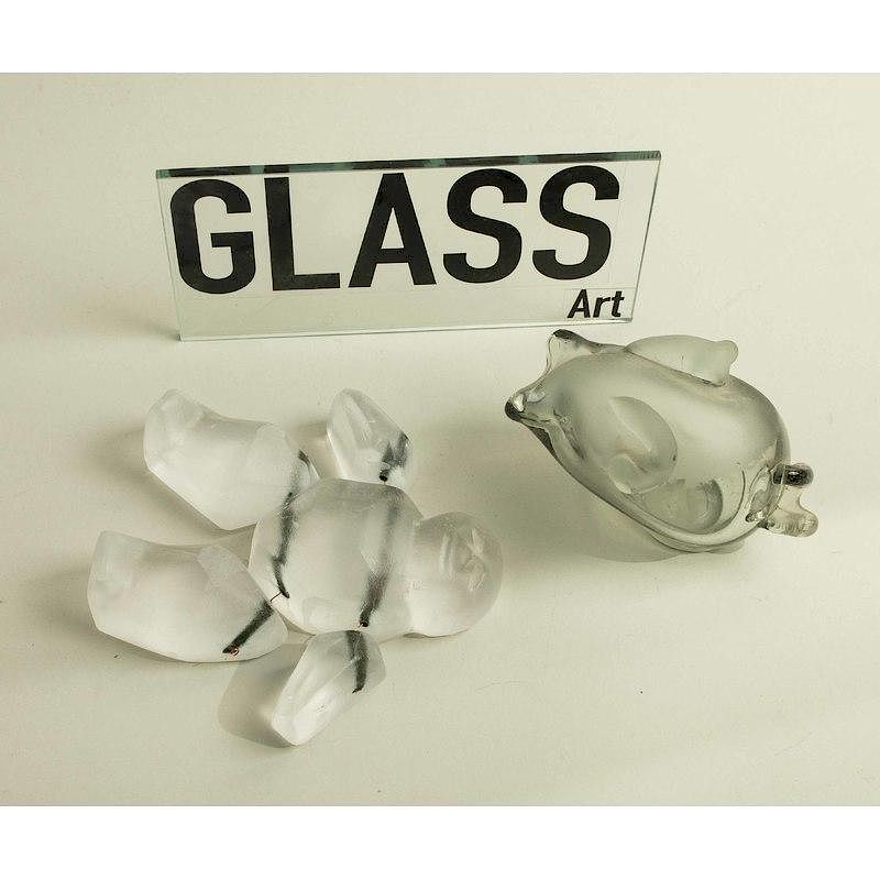 Appraisal: Two Glass Sculptures Carol Lawton Two art glass sculptures comprising