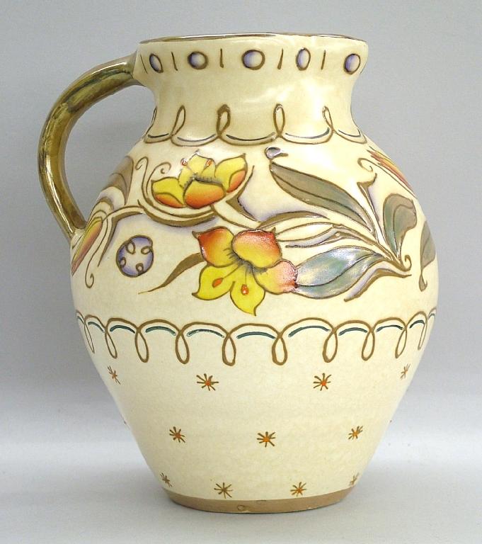 Appraisal: Charlotte Rhead Bursley floral ovoid jug pattern TL high