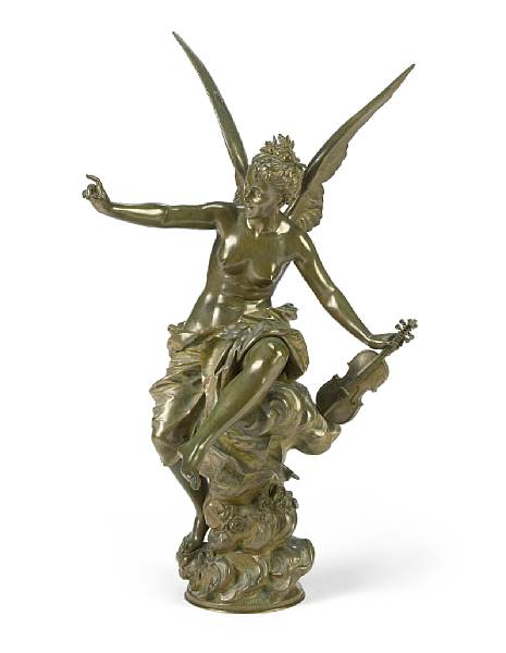 Appraisal: A French patinated bronze figure of a muse after a