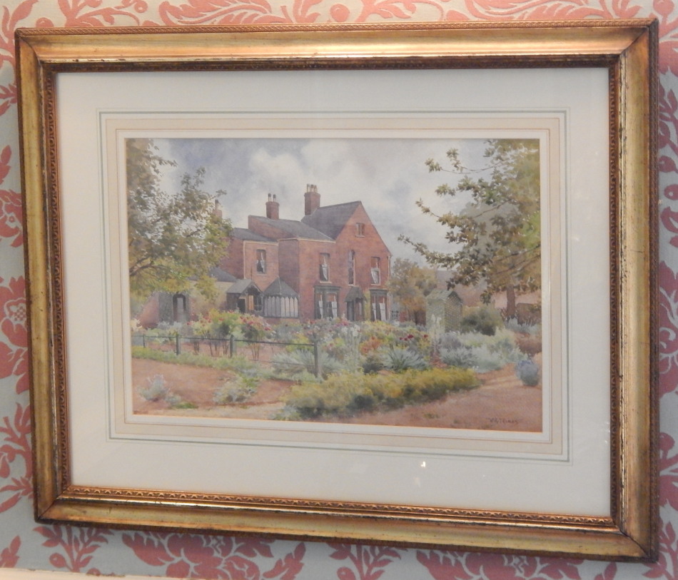 Appraisal: William Bartol Thomas - House and garden watercolour signed cm