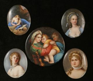 Appraisal: COLLECTION OF DRESDEN PORCELAIN MINIATURE PORTRAITS Late th to early