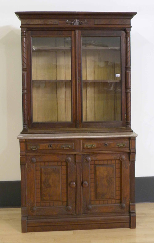 Appraisal: Victorian walnut bookcase h x l