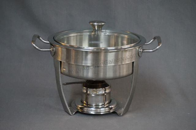 Appraisal: Tramontina qt Stainless Chafing Dish with Burner Nice large quart