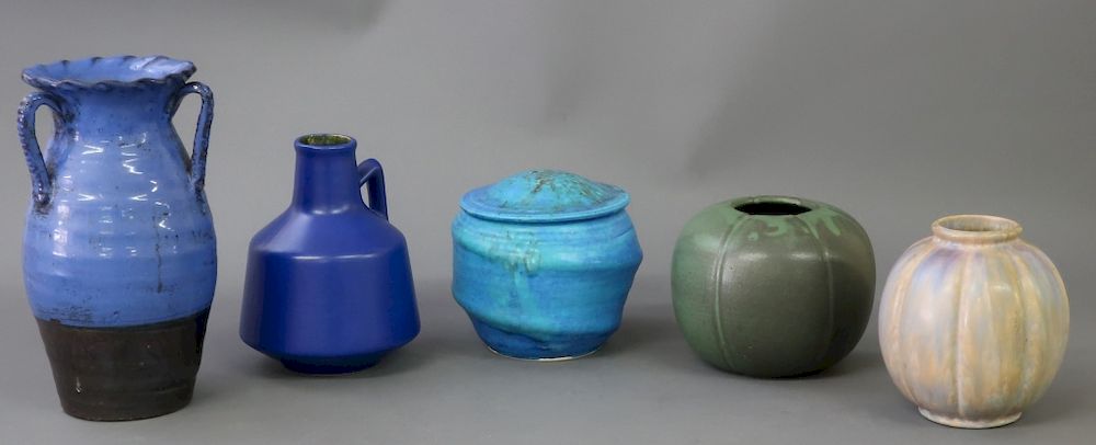 Appraisal: Five Pieces of Art Pottery Five pieces of art pottery