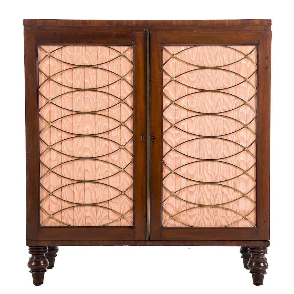 Appraisal: Mahogany Regency Style Side Cabinet th century compartment with adjustable