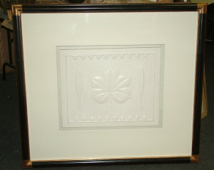 Appraisal: Three rectangular white finished architectural moulding's x cm framed and