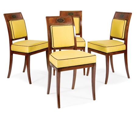 Appraisal: Set of Four Side Chairs Russia th century Estimate -