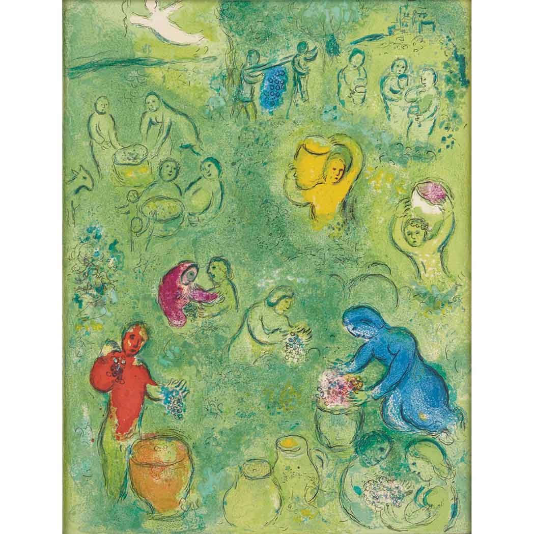 Appraisal: Marc Chagall THE WINE HARVEST M Color lithograph on wove