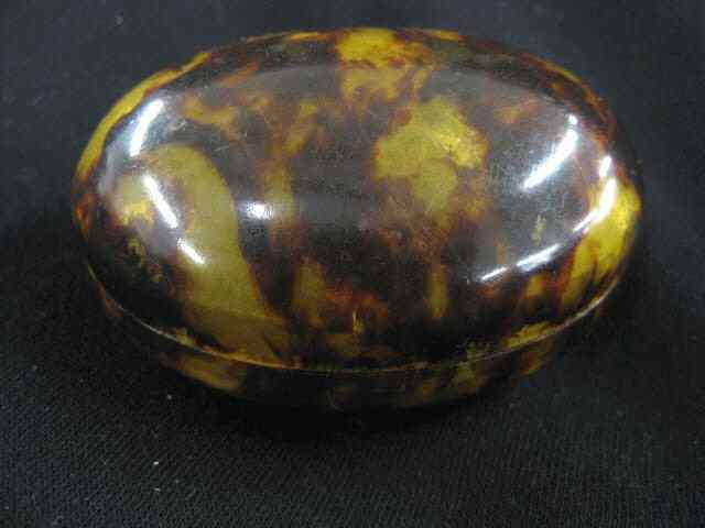 Appraisal: Tortoise Shell Box oval egg shape '' x ''