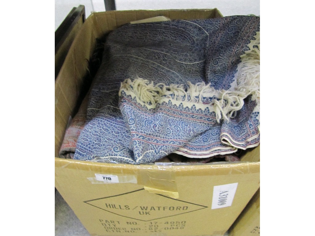 Appraisal: Box lot of Paisley and Indian shawls