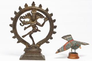 Appraisal: South Asian Brass Figurines Comprising Shiva Nataraja and a vintage