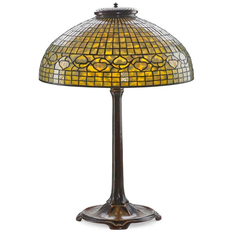 Appraisal: TIFFANY STUDIOS Table lamp Acorn shade Condition Report Overall excellent