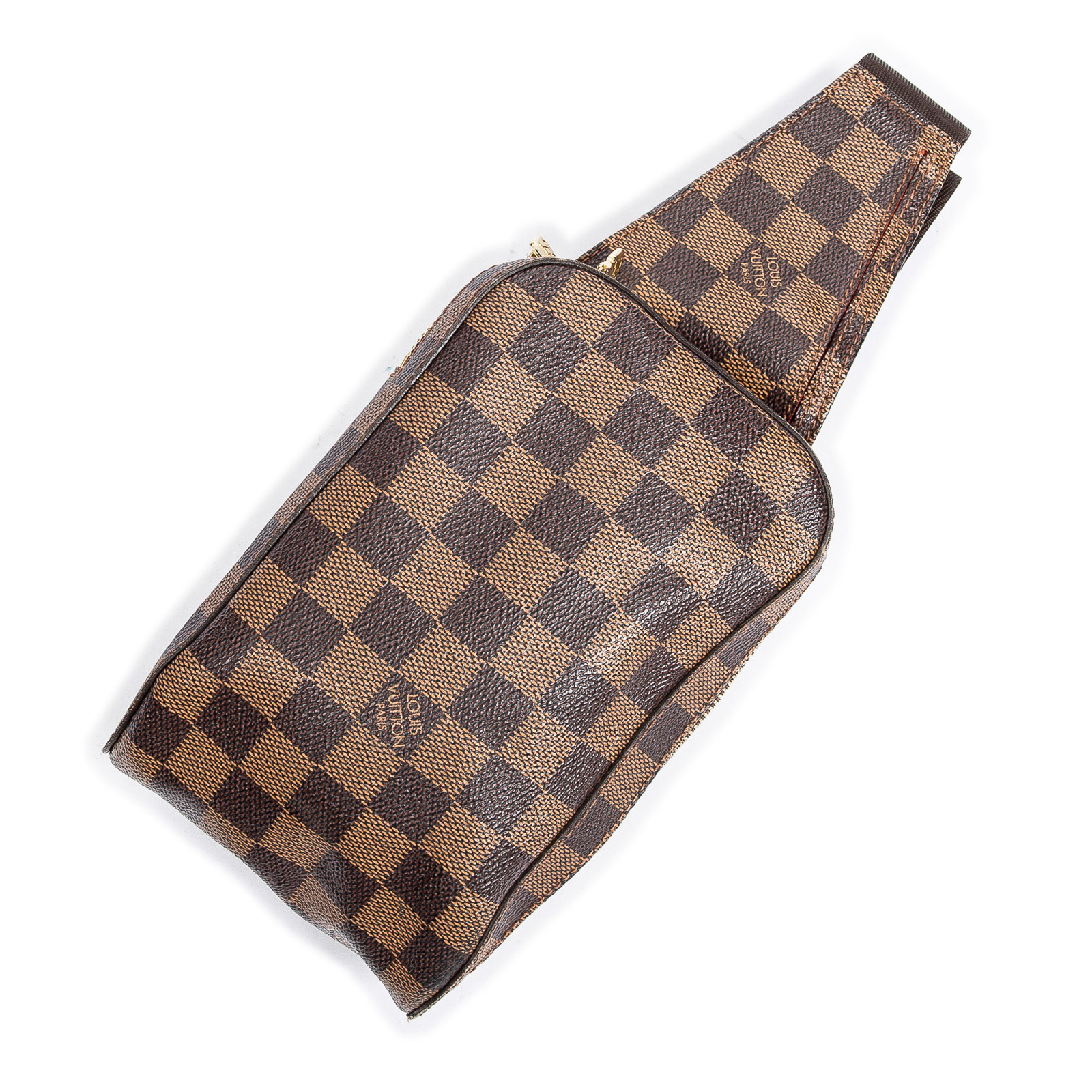 Appraisal: A LOUIS VUITTON DAMIER EBENE GERONIMOS A brown Damier Ebene