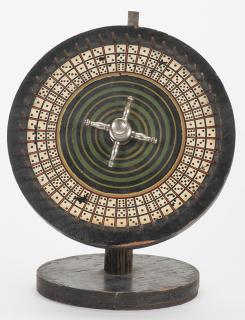 Appraisal: Dice Gambling Wheel on Stand American ca With slight damage