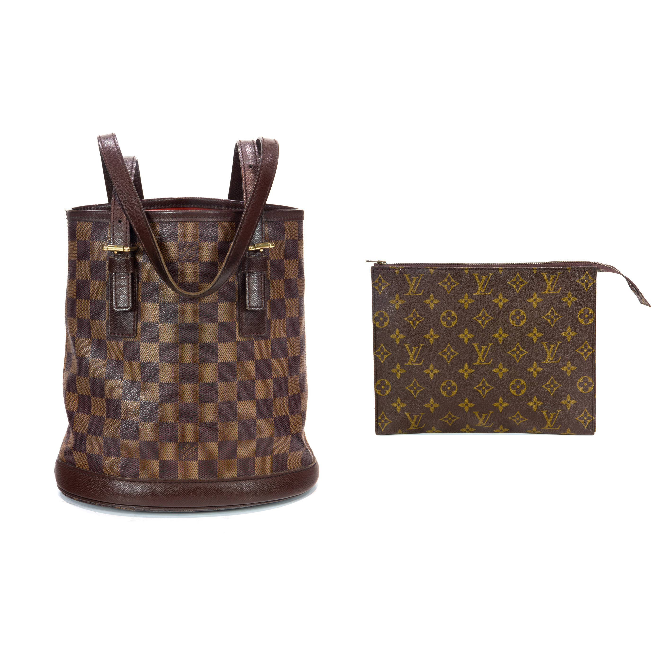 Appraisal: LOT OF LOUIS VUITTON DAMIER EBENE MARIAS TOTE AND MONOGRAM