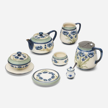 Appraisal: William Moorcroft for James Macintyre Co Seven-piece Dura Ware tea