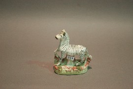 Appraisal: A Staffordshire figure of a zebra circa restored firing crack