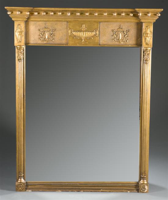 Appraisal: Federal style giltwood mirror Late th early th century Studded