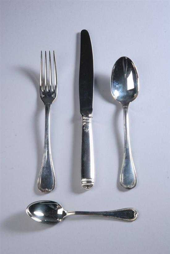 Appraisal: -PIECE CHRISTOFLE FRANCE SILVER PLATED FLATWARE SERVICE Beauharnais pattern Including