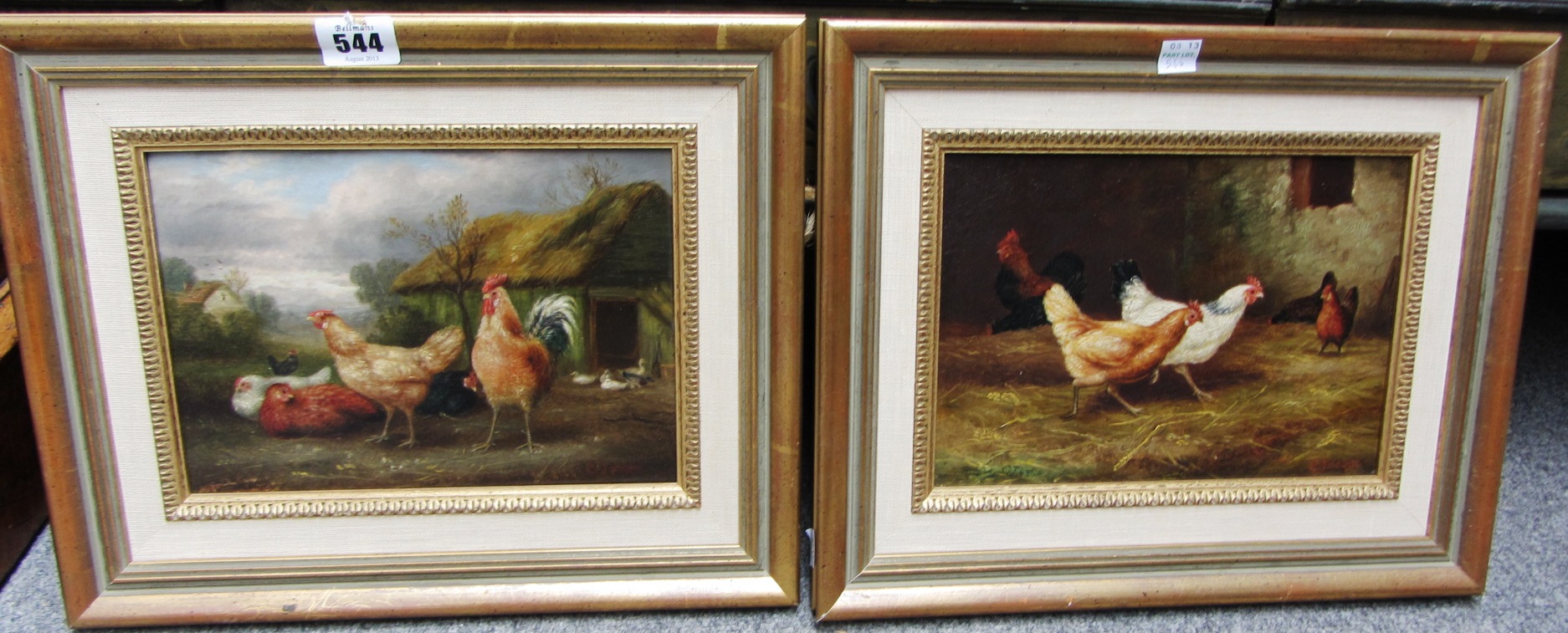 Appraisal: Attributed to Charles Emile Jacque - Cockels and hens a