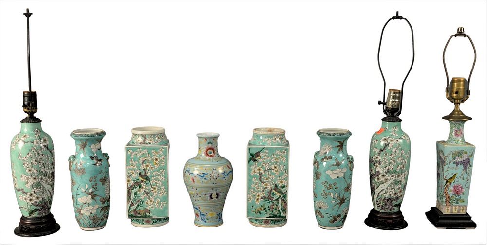 Appraisal: Eight Piece Chinese Group to include a pair of table