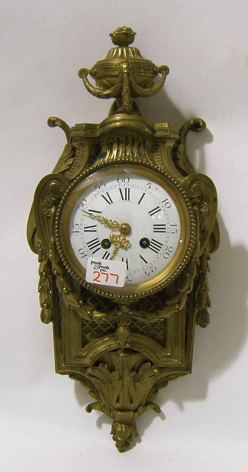 Appraisal: French brass cased wall clock movement stamped Medaille D'argent Vincenti