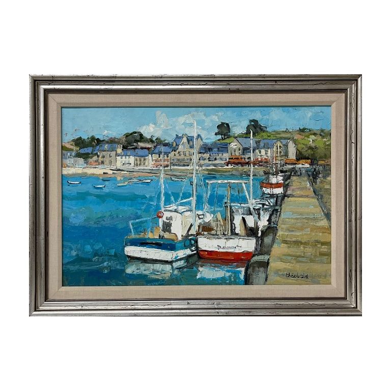 Appraisal: Renee Theobald Sailboats Renee Theobald Sailboats Signed Oil on Canvas