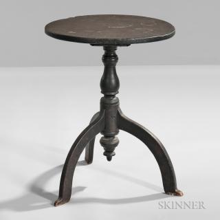 Appraisal: Black-painted Maple Candlestand possibly Maine late th early th century